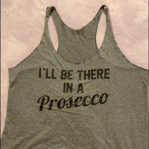 Racerback “Prosecco” gray tank top XL🍾